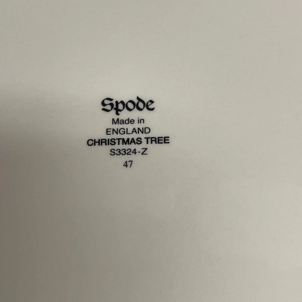 1997 Spode Christmas Tree Square Cake Plate Platter Made in England Boxed